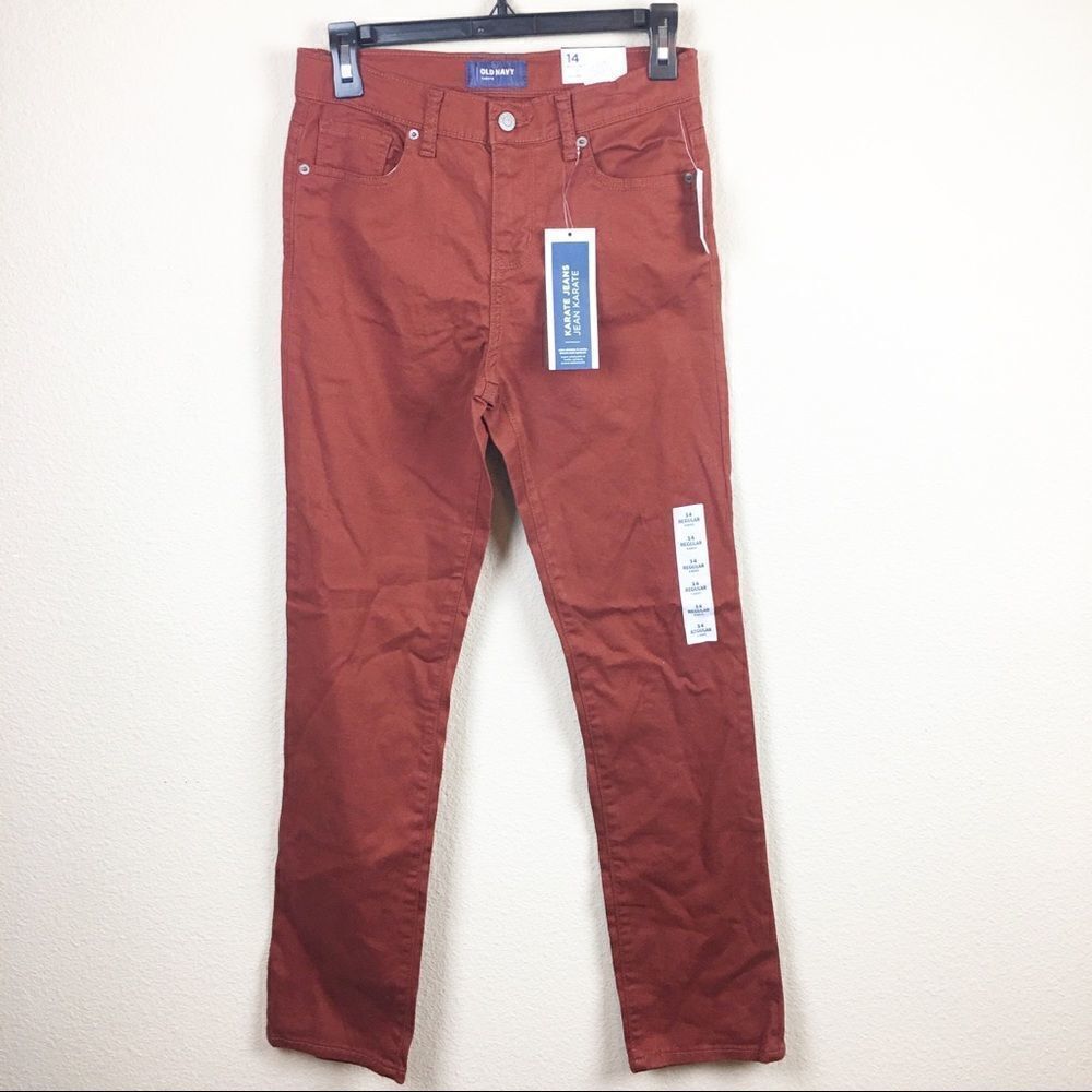 NWT Rust Color Karate Slim Fit Jeans Size 14
